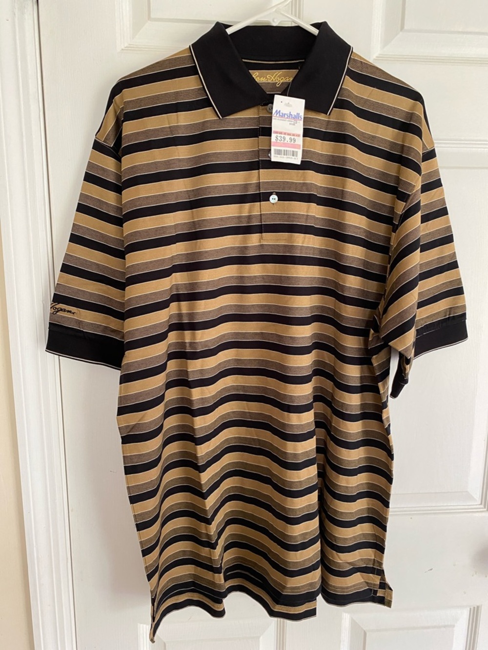 NWT Ben Hogan Men's Short Sleeve polo Shirt Large 100% Cotton